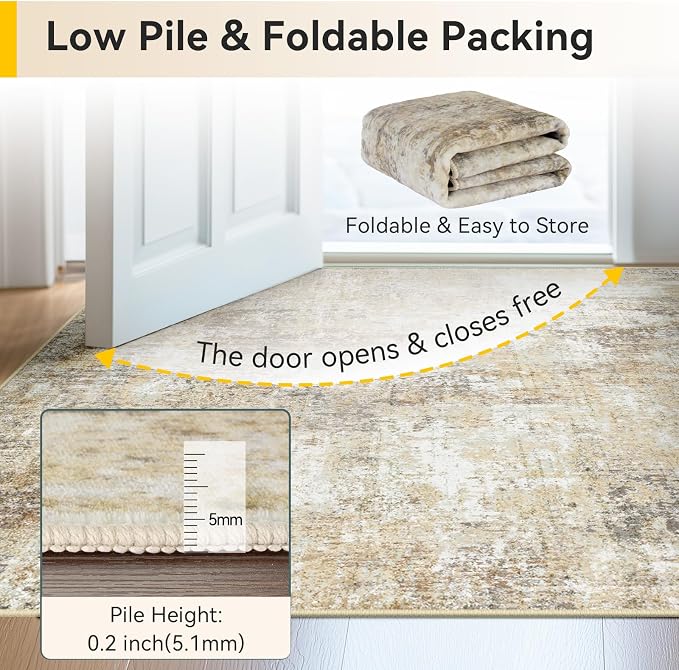 RELEANY Washable 8'x10' Abstract Area Rug - Image 6