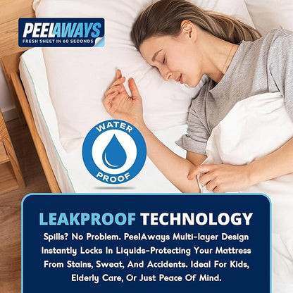 Peelaways Waterproof Disposable Bed Sheets – As Seen On Shark Tank | 7-Layer Absorbent Wellness Sheets for Elderly, Homecare, Hospital Use and Travel