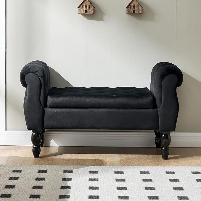 Storage Bench for End of Bed Bedroom, 39.7" Modern Ottoman Bench - Image 4