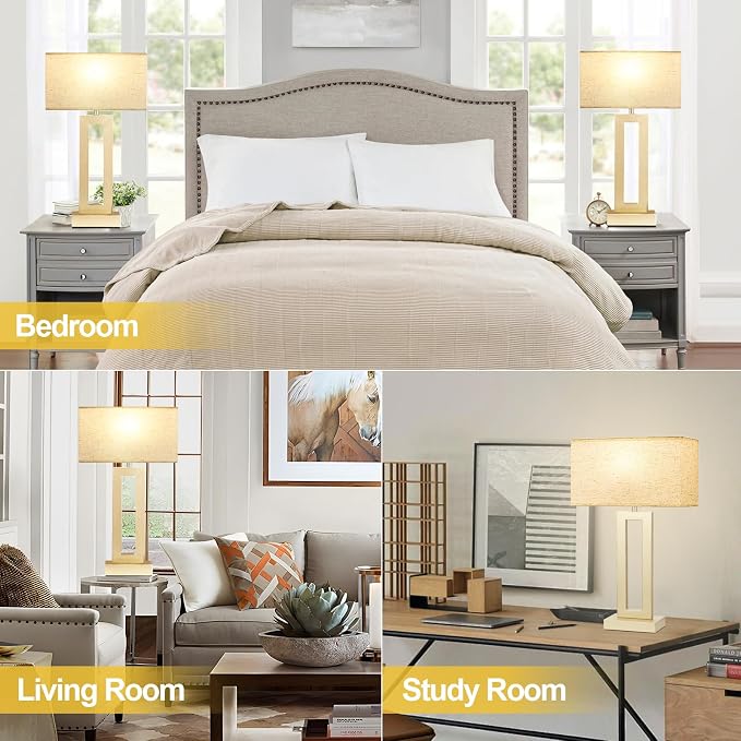 Seealle 22" Tall Bedroom Lamps for Living Room - Image 5