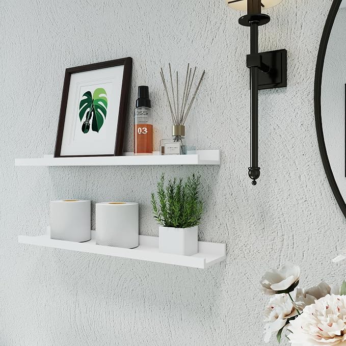 White Floating Shelves for Wall Decor, 24 in Shelf - Image 5