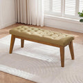 43.5" Upholstered Bedroom Bench, Faux Leather Entryway Bench by CACFTII