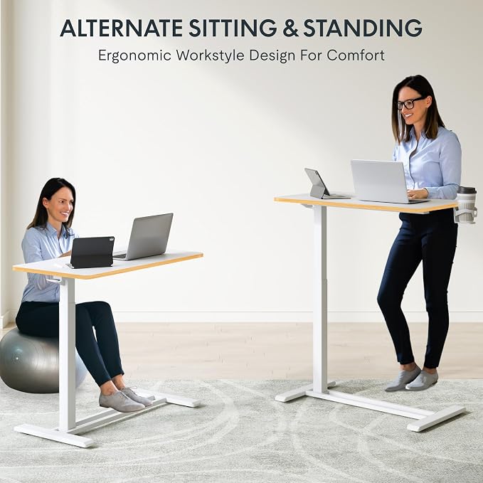 FLEXISPOT H7 32" Pneumatic Height-Adjustable Overbed Table - Image 6
