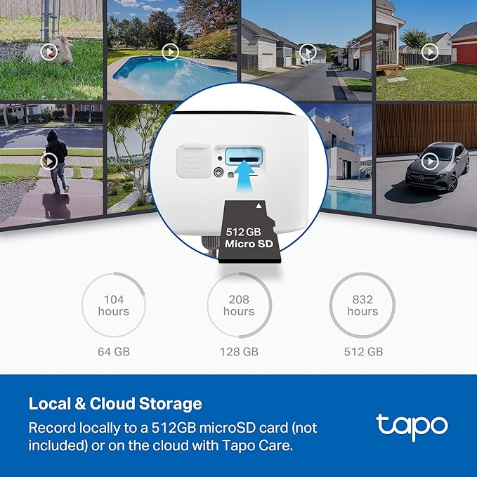 Tapo 1080p Outdoor Wireless Security Camera - Up to 180-Day Battery, Person Detection, Color Night Vision, Subscription-Free Local Storage or Optional Cloud, Works with Alexa & Google Assistant, C400