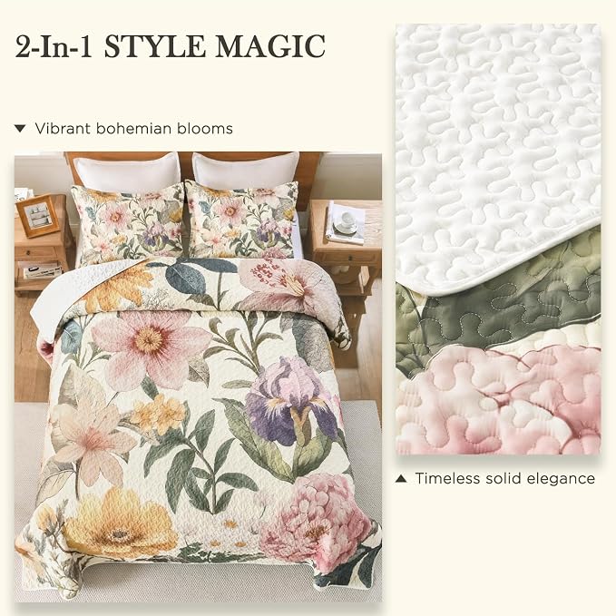 Quilt King Size, Reversible Polyester Coverlet Set - Image 9
