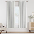 White 100% Blackout Linen Curtains 52 Inch Wide by 68 Inch by Guken