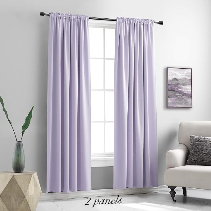 Lilac Room Darkening Curtain Panels 84" Long - Image 2