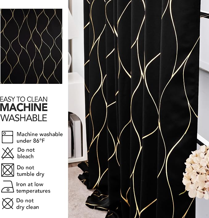 Deconovo Curtains for Living Room, Pattern Blackout Curtains 72 Inches Long | - Image 9