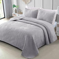 Exclusivo Mezcla Ultrasonic Full Queen Quilt Bedding Set, Light Grey | by ExclusivoMezcla