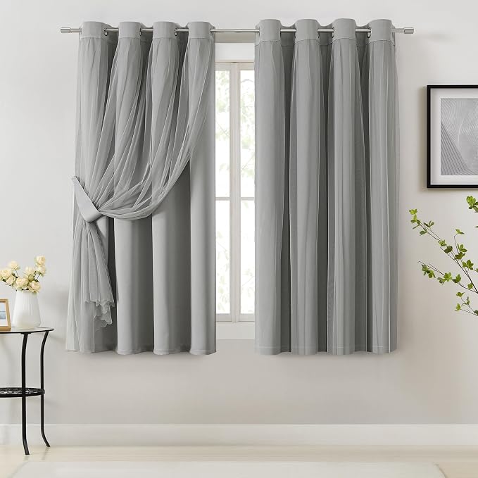 Bujasso Grey 90% Blackout Curtains by Bujasso