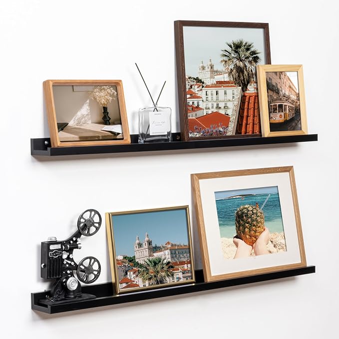 Fun Memories Picture Ledge Shelf, 32 Inch Floating Shelves Set of 2, Large by FunMemories