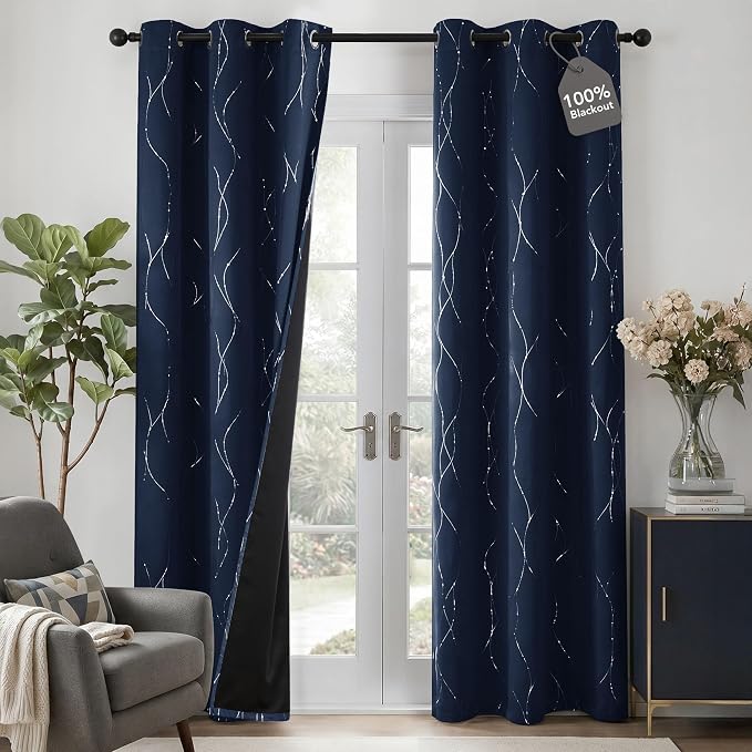 Deconovo 100% Blackout Living Room Curtains 84 Inches Long, Thermal Insulated by Unknown