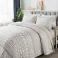 3-Piece King Quilt Set Striped Pattern Microfiber Soft Lightweight Bedding Set by Travan