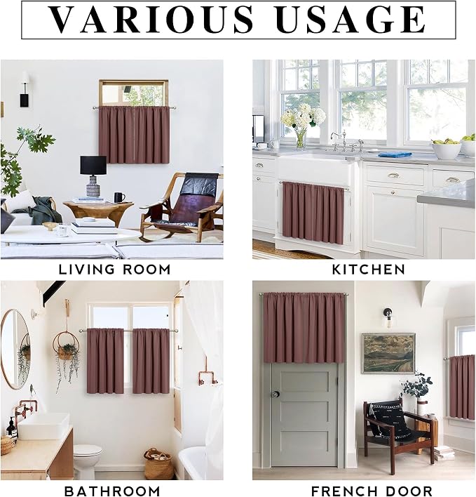 RYB HOME Blackout Curtains for Bedroom Living Room Nursery 63 inches Long | - Image 6
