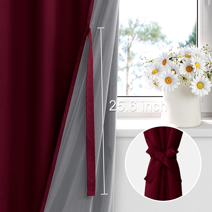 XWZO 100% Blackout Window Curtains - Image 3