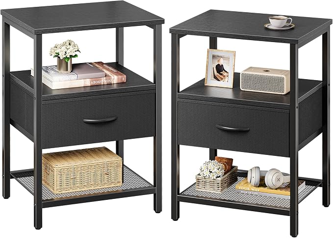 Huuger Nightstand Set of 2, Night Stand by Huuger