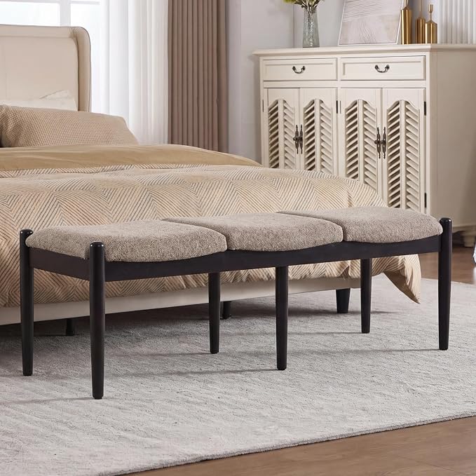 Modern Bedroom End of Bed Bench, Upholstered Entryway Bench Bed Ottoman Bench - Image 3