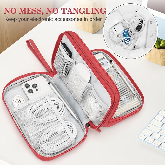 FYY Electronic Organizer, Travel Tech Pouch Bag, Waterproof, Double Layers - Image 5