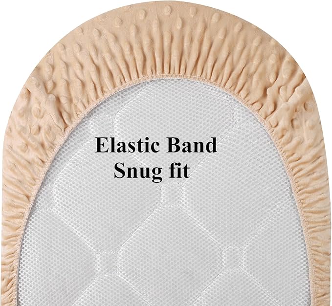 Dot Bassinet Sheet Set 2 Pack Stretch Fitted Bedside Sleeper Bassinet Sheets Sheets,Ultra Soft, for Baby Girls and Boys Light Coffee, Bear