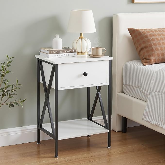 VECELO Nightstand, Modern Bedside End Table, Night Stand - Image 4