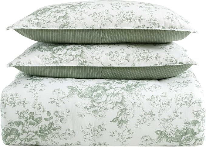 Laura Ashley – Queen Comforter Set, Reversible Floral Bedding - Image 7