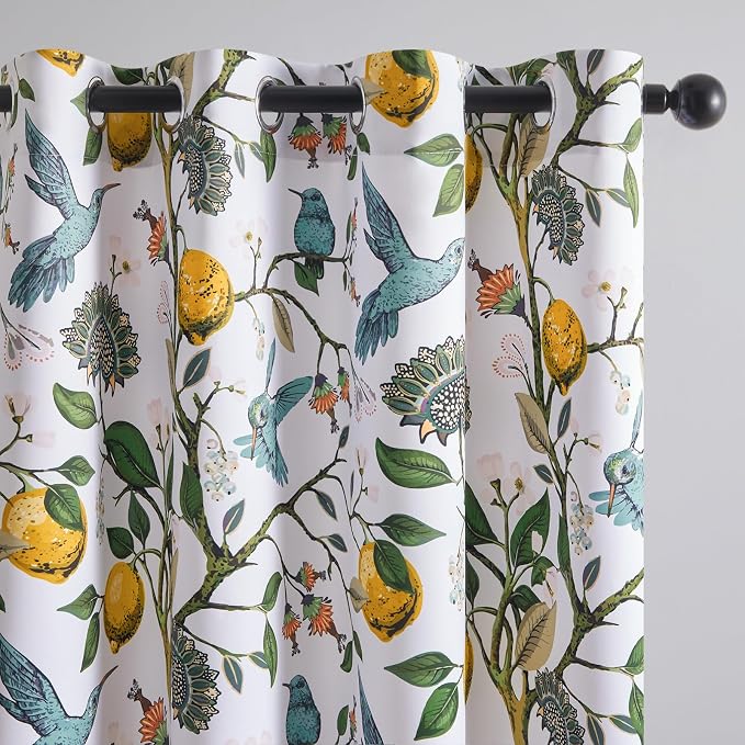 Topfinel 90 Inches Long Custom Window Curtains, Unique Chinoiserie Safari by Topfinel