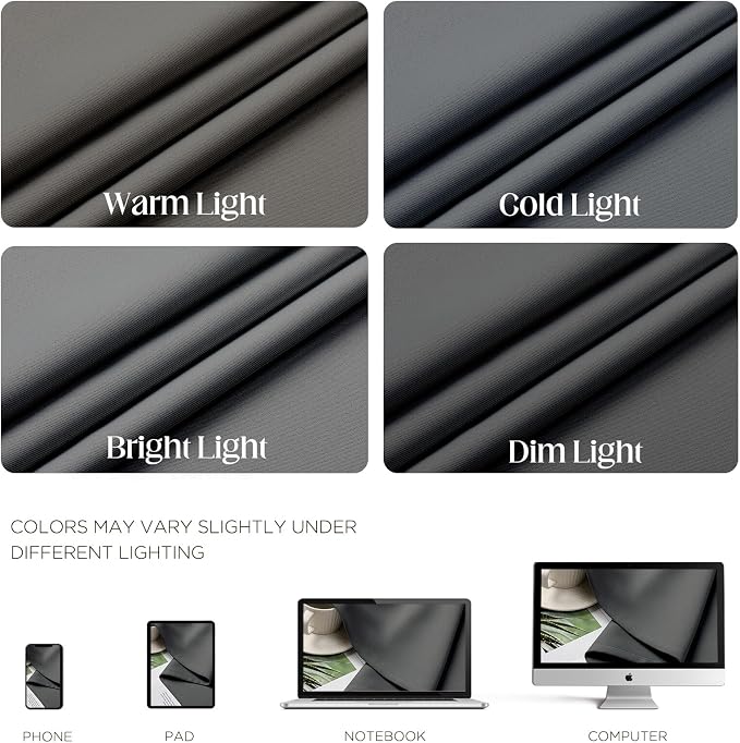 CUCRAF Light Grey Blackout Curtains 72 inch Length 2 Panels Set, Room Darkening - Image 4