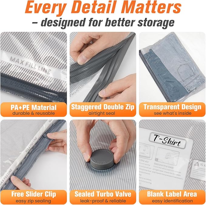 18 Pack Vacuum Storage Bags for Travel - Image 8
