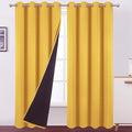 100% Blackout Curtains 52 x 95 Inch/Yellow Curtains 2 Panels by Lemomo