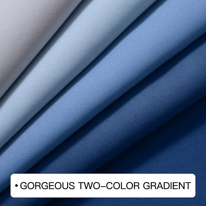 COSVIYA Grommet Ombre Room Darkening Curtains 72 inch Length 2 Panels, Gradient - Image 4