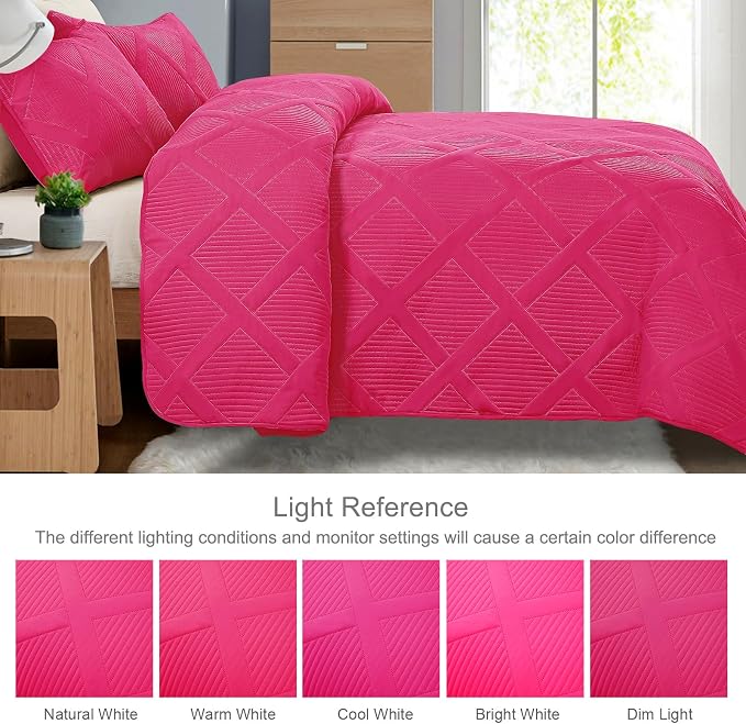 Exclusivo Mezcla Quilt King Size, Hot Pink | Soft Bedspreads - Image 3