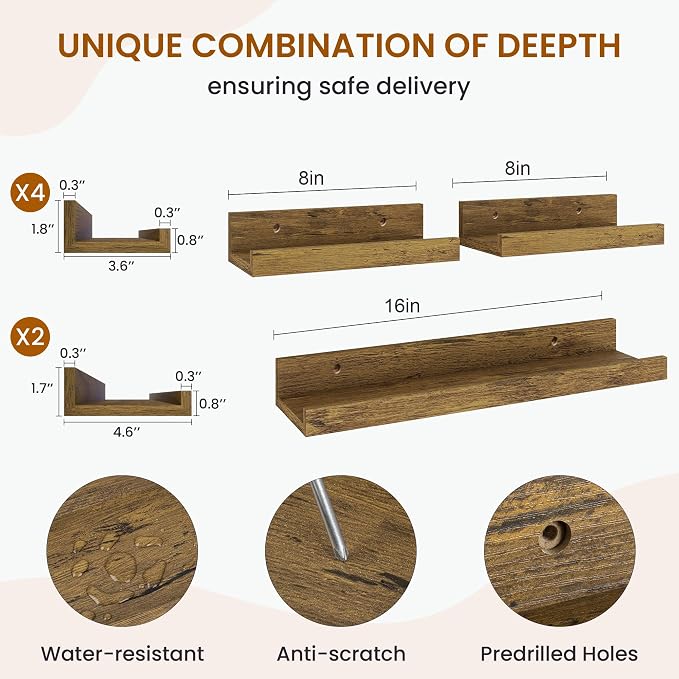 Picture Ledge Shelf, Floating Shelves - Image 3