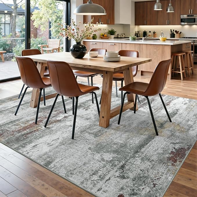5x7 Ft Abstract Area Rugs for Living Room, Soft Non-Slip Modern Washable Rugs - Image 9