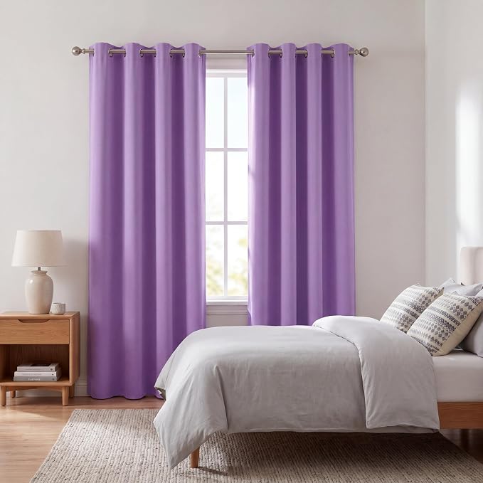 Diraysid Lavender Grommet Blackout Curtains - Image 4