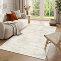 Latte&Fog Ivory 4x6 Area Rug Vintage Washable Small Neutral Rug by LatteFog