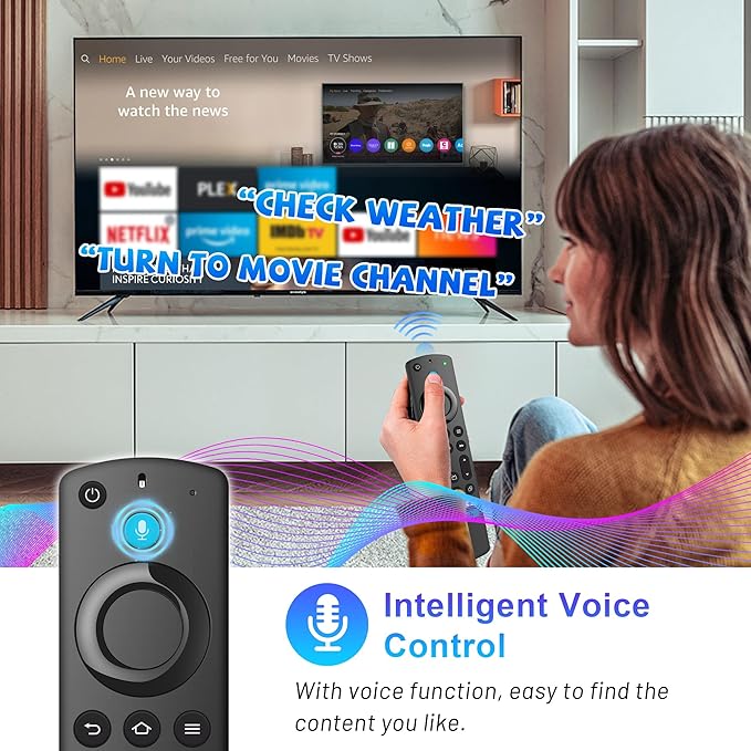 Replacement Remote Control for FireSeries(Insignia/Hisense & Stick-2nd/3rd/HD/4K/4K Max/Lite/4K Select/Plus) and NS-RCFNA-21 TV Remote
