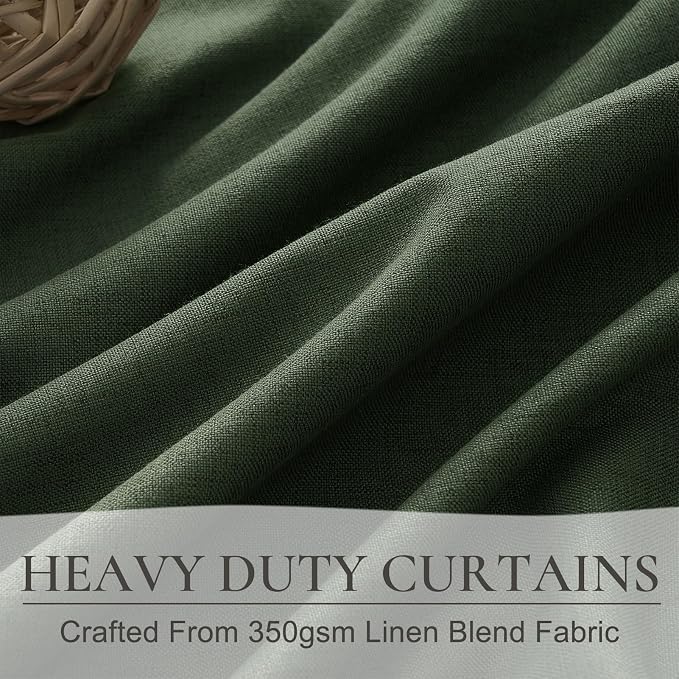QJmydeco Dark Green Curtains 84 Inches Long - Image 5