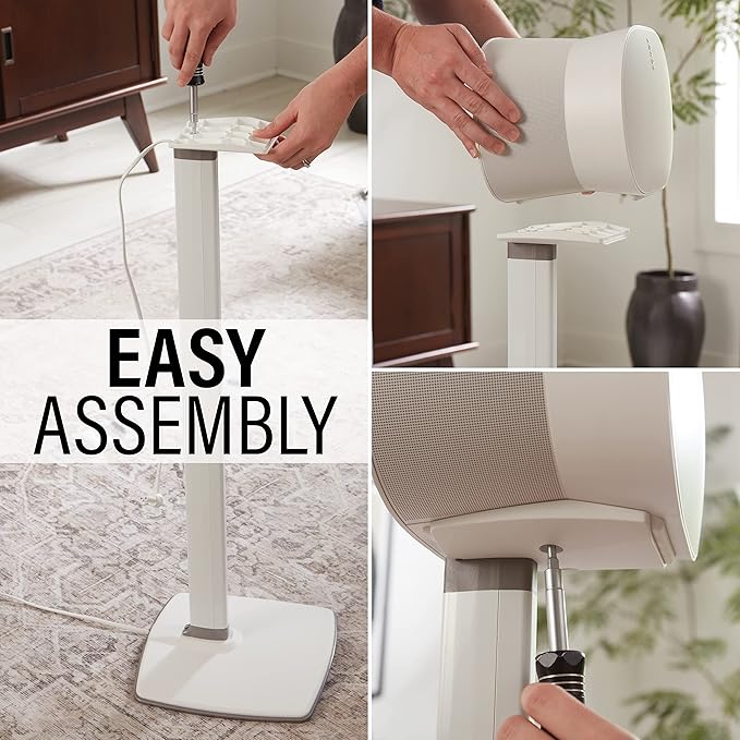 Sanus Wireless Speaker Stands for Sonos ERA 300™ (White) - Pair, Perfect Stand Setup for Easy and Secure Mounting of New Sonos Era 300™ Speakers - OSSE32-W2