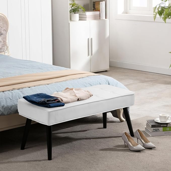 LOULENS Entryway Bench, Button Tufted, Upholstered Bench - Image 2