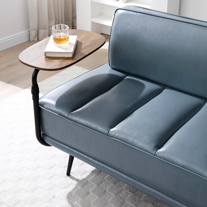 Leather loveseat Sofa, Modern Faux Leather Bedroom Bench - Image 3