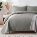 Whale Flotilla Extra Soft Twin Quilt Bedding Set, Lightweight Bedspreads | Grey by WHALEFLOTILLA