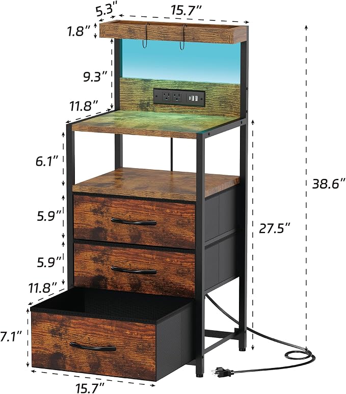 SZLHANJZ Night Stand, Nightstand - Image 3
