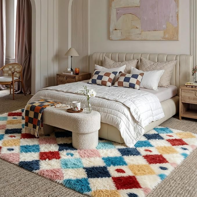 Soft Shag Rug 5x8 for Living Room High Pile Non-Slip Fluffy Carpet | Machine - Image 2