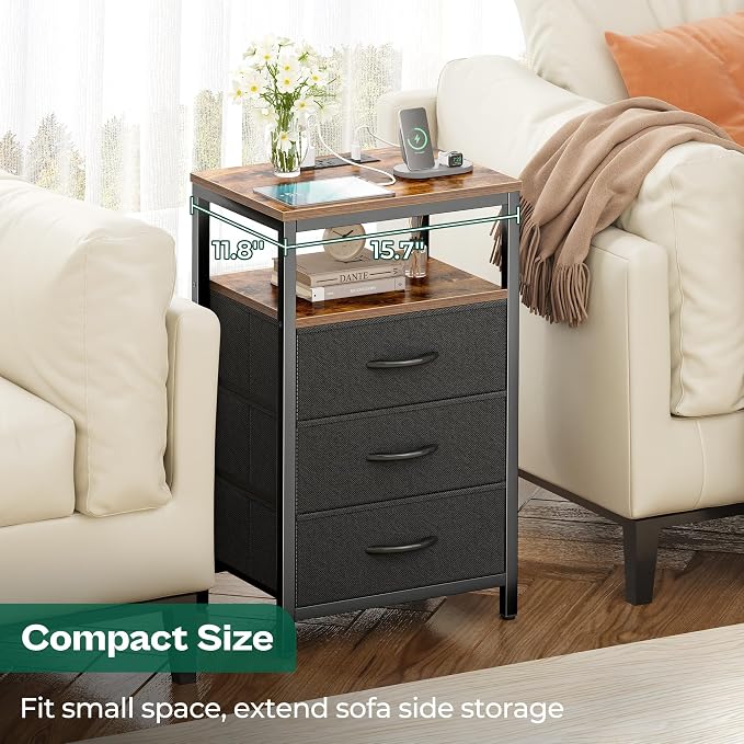 Huuger Nightstands Set of 2, Nightstand - Image 7