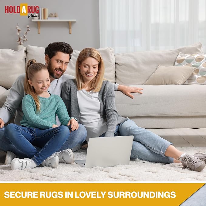 Hold-a-Rug Plush 8' x 11' Nonskid, Nonslip Rug Pad, Reversible Gripper, ¼ Thick, Safe for All Floors and Carpet, Keep Area Rugs Secure