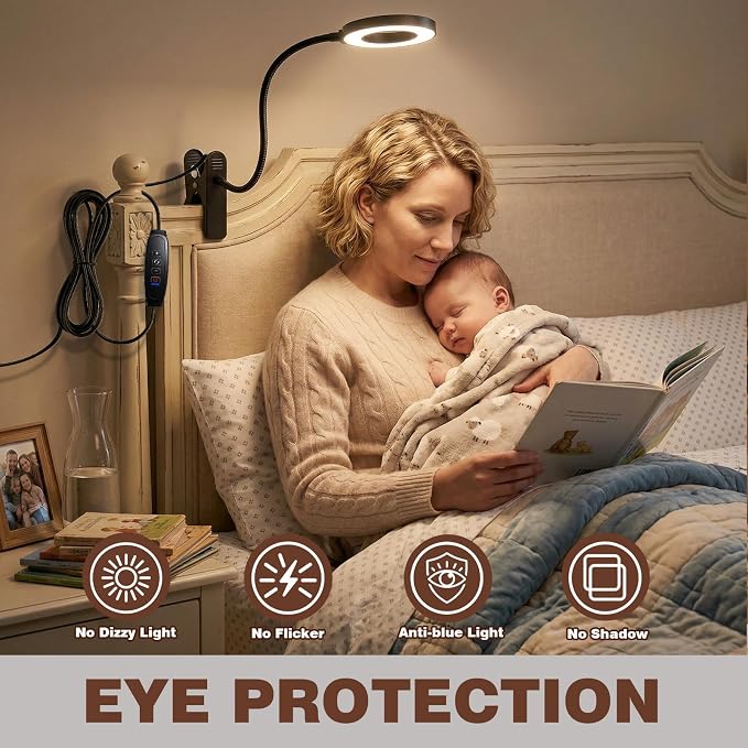 LED Desk Lamp with Clamp, Clip on Book Light - Image 5