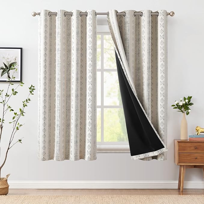 jinchan 95% Blackout Boho Curtains 54 Inch Length by JINCHAN