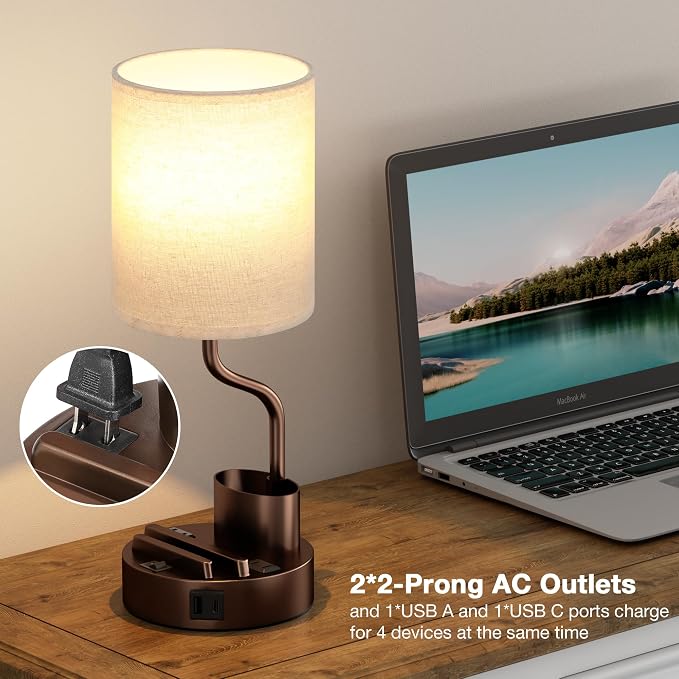 Bedside Lamps for Bedroom Set of 2 - Image 3