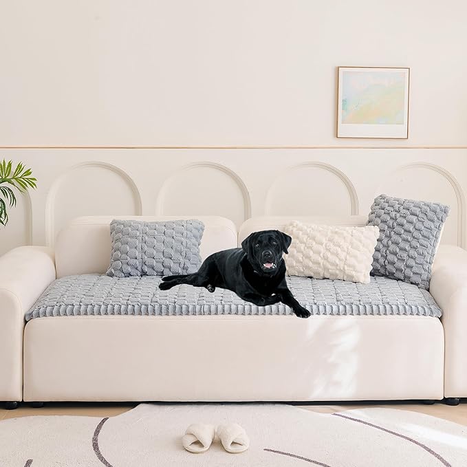 Mivnue Pet Couch Cover, Couch Covers for Dogs, Washable Dog Sofa Covers Couch Protector, Fuzzy Non Slip Couch Slipcover Pet Friendly