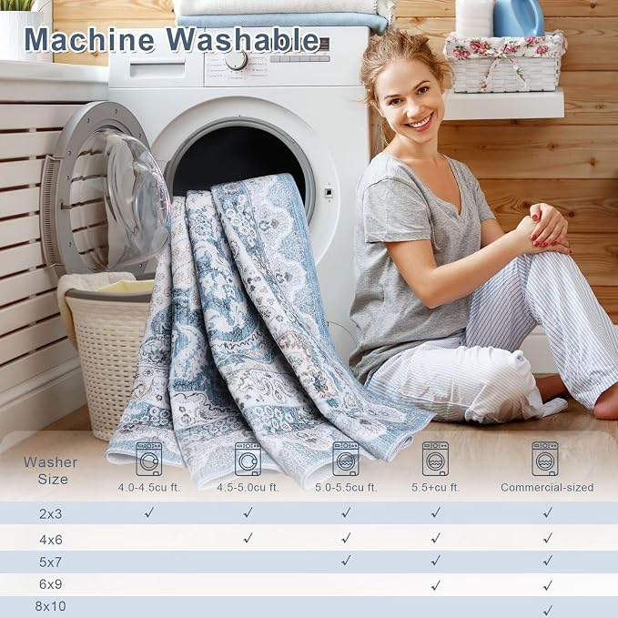 Macgace Washable Vintage Area Rug - Image 7